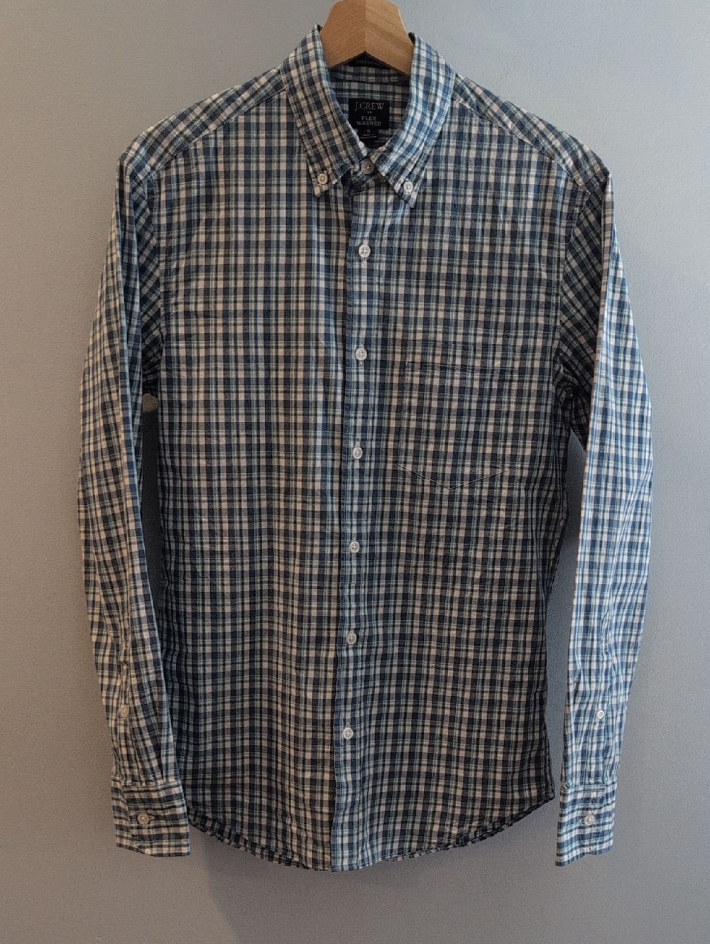 J. Crew Men's S Slim Untucked Flex Washed Long Sleeve Shirt Style #BP971